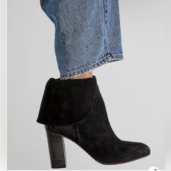 Free People Shoes - FREE PEOPLE  Mila Suede  Fulled Over Ankle Boots Black Size 39